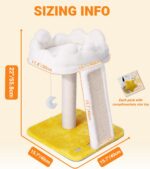 Happi N Pets Cat Tree, Cloud Cat Tower with Soft Bed, Cat Scratching Post & Pad ... - Image 8