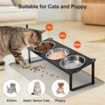 Elevated Cat Bowls with Food Mat, 10°Tilted Non-Slip Raised Cat Food Water Bowls... - Image 4