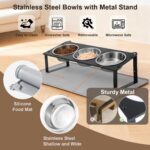 Elevated Cat Bowls with Food Mat, 10°Tilted Non-Slip Raised Cat Food Water Bowls... - Image 5