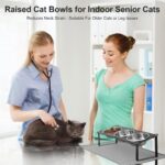 Elevated Cat Bowls with Food Mat, 10°Tilted Non-Slip Raised Cat Food Water Bowls... - Image 7