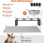 Elevated Cat Bowls with Food Mat, 10°Tilted Non-Slip Raised Cat Food Water Bowls... - Image 8
