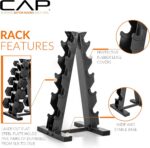 CAP Rubber Coated Hex Dumbbell Set with Storage Rack | 100–210 lb Options, Space... - Image 5
