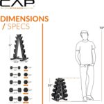 CAP Rubber Coated Hex Dumbbell Set with Storage Rack | 100–210 lb Options, Space... - Image 6