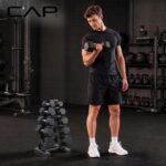 CAP Rubber Coated Hex Dumbbell Set with Storage Rack | 100–210 lb Options, Space... - Image 9