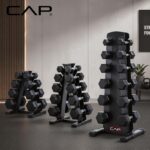 CAP Rubber Coated Hex Dumbbell Set with Storage Rack | 100–210 lb Options, Space... - Image 10