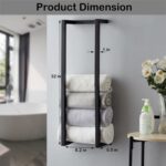 Towel Rack for Rolled Towels, Towel Rack for Bathroom,Wall Mounted Metal Bathroo... - Image 5