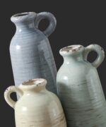 Ceramic Vase Set of 3 | Neutral Vase Home Decor with Handle | Pottery Modern Far... - Image 4
