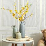 Ceramic Vase Set of 3 | Neutral Vase Home Decor with Handle | Pottery Modern Far... - Image 7