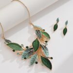 Vintage Chunky Statement Jewelry Set Retro Leaf Floral Geometric Bohemian Boho B... - Image 3