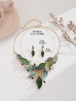 Vintage Chunky Statement Jewelry Set Retro Leaf Floral Geometric Bohemian Boho B... - Image 5