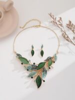 Vintage Chunky Statement Jewelry Set Retro Leaf Floral Geometric Bohemian Boho B... - Image 7