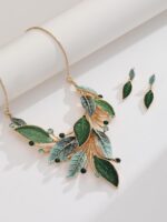 Vintage Chunky Statement Jewelry Set Retro Leaf Floral Geometric Bohemian Boho B... - Image 9