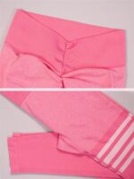 Women's Seamless Stripe Yoga Leggings Sexy High Waist Tummy Control Butt Lifting... - Image 8