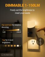 Lyridz LED Night Lights Plug into Wall with Motion Sensor, 1-150LM Dimmable Plug... - Image 4