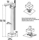 Wowkk Freestanding Bathtub Faucet Tub Filler Chrome Floor Mount Bathroom Faucets... - Image 3