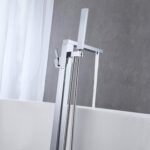 Wowkk Freestanding Bathtub Faucet Tub Filler Chrome Floor Mount Bathroom Faucets... - Image 6