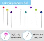 600PCS Sewing Pins, Straight Pin for Fabric, Pearlized Ball Head Quilting Pins L... - Image 3