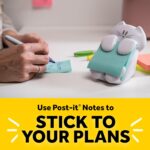 Post-it Dispenser, Sticky Note Holder, White Cat Design, Includes 45 Pop-Up Shee... - Image 8