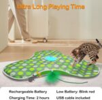 umosis Interactive Cat Toys Rechargeable,Moving Concealed Feathers,Real Mouse Sq... - Image 7