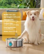 oneisall Dog Water Fountain Stainless Steel for Large/Medium Dogs,7L/230oz Pet F... - Image 10