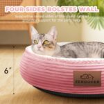 Zerbuger 20in Washable Cat Beds for Indoor Cats - Round Donut Pet Bed for Cats, ... - Image 5