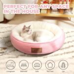 Zerbuger 20in Washable Cat Beds for Indoor Cats - Round Donut Pet Bed for Cats, ... - Image 8