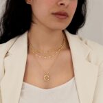 Poxtex Layered Gold Necklaces for Women, Stackable Dainty 14K Gold Silver Plated... - Image 3