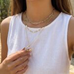 Poxtex Layered Gold Necklaces for Women, Stackable Dainty 14K Gold Silver Plated... - Image 5