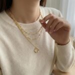 Poxtex Layered Gold Necklaces for Women, Stackable Dainty 14K Gold Silver Plated... - Image 10