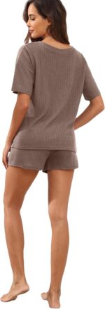 PrinStory Pajamas Set for Women Waffle Knit Lounge Set 2 Piece Outfits Loungewea... - Image 7