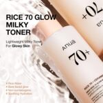 Anua Rice 70 Glow Milky Toner, Glass & Dewy Skin, Hydrating & Barrier Care, Rice... - Image 3