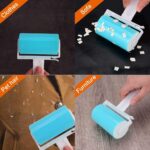 Sticky Lint Roller 3 Pack, Reusable Washable Lint Roller Pet Hair Remover Includ... - Image 3
