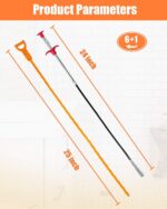 Hair Drain Clog Remover Tool – 6 × 25-Inch Sink Snake + 1 × 24-Inch Drain Cleane... - Image 3