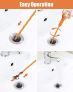Hair Drain Clog Remover Tool – 6 × 25-Inch Sink Snake + 1 × 24-Inch Drain Cleane... - Image 4