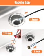 Hair Drain Clog Remover Tool – 6 × 25-Inch Sink Snake + 1 × 24-Inch Drain Cleane... - Image 6
