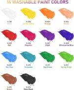 Nicpro 14 Colors Large Washable Paint Set (33.8 oz), Acrylic Bulk Paint Supplies... - Image 8