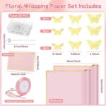 woric 93 Pcs Flower Bouquet Wrapping Paper Kits, 20 Sheets Waterproof Floral Wra... - Image 3