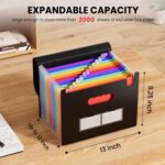 Sooez Accordion File Organizer, 13 Pockets Expanding File Folders, Portable Mont... - Image 3