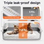 Stainless Steel Cat Litter Box for Small Cats, Odor Free Metal Litter Box with H... - Image 3