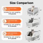 Stainless Steel Cat Litter Box for Small Cats, Odor Free Metal Litter Box with H... - Image 4