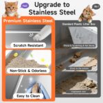 Stainless Steel Cat Litter Box for Small Cats, Odor Free Metal Litter Box with H... - Image 5