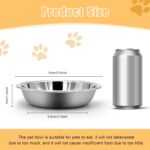 Stainless Steel Cat Bowl-Shallow Wide Flat Cats Food Bowls,Metal Kitten Dishes W... - Image 3