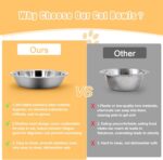 Stainless Steel Cat Bowl-Shallow Wide Flat Cats Food Bowls,Metal Kitten Dishes W... - Image 4