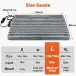 Large Pet Heating Pad, Waterproof Heated Dog Cat Bed with 11 Adjustable Temperat... - Image 7
