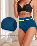 ASIMOON High Waisted Cotton Underwear for Women Plus Size Slight Tummy Control F... - Image 5