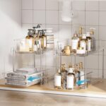 Vtopmart 4 Pack Bathroom Under Sink Organizers Organizer, 2 Tier Clear Pull-Out ... - Image 5
