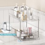 Vtopmart 4 Pack Bathroom Under Sink Organizers Organizer, 2 Tier Clear Pull-Out ... - Image 6