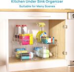 Vtopmart 4 Pack Bathroom Under Sink Organizers Organizer, 2 Tier Clear Pull-Out ... - Image 7