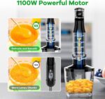 Turelar Immersion Blender Handheld Corded Hand Blenders Set 1100W, Trigger Varia... - Image 3