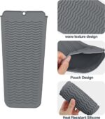 Generic Silicone Mat Pouch for Flat Iron, Curling Iron, Hot Hair Tools (Grey) - Image 4